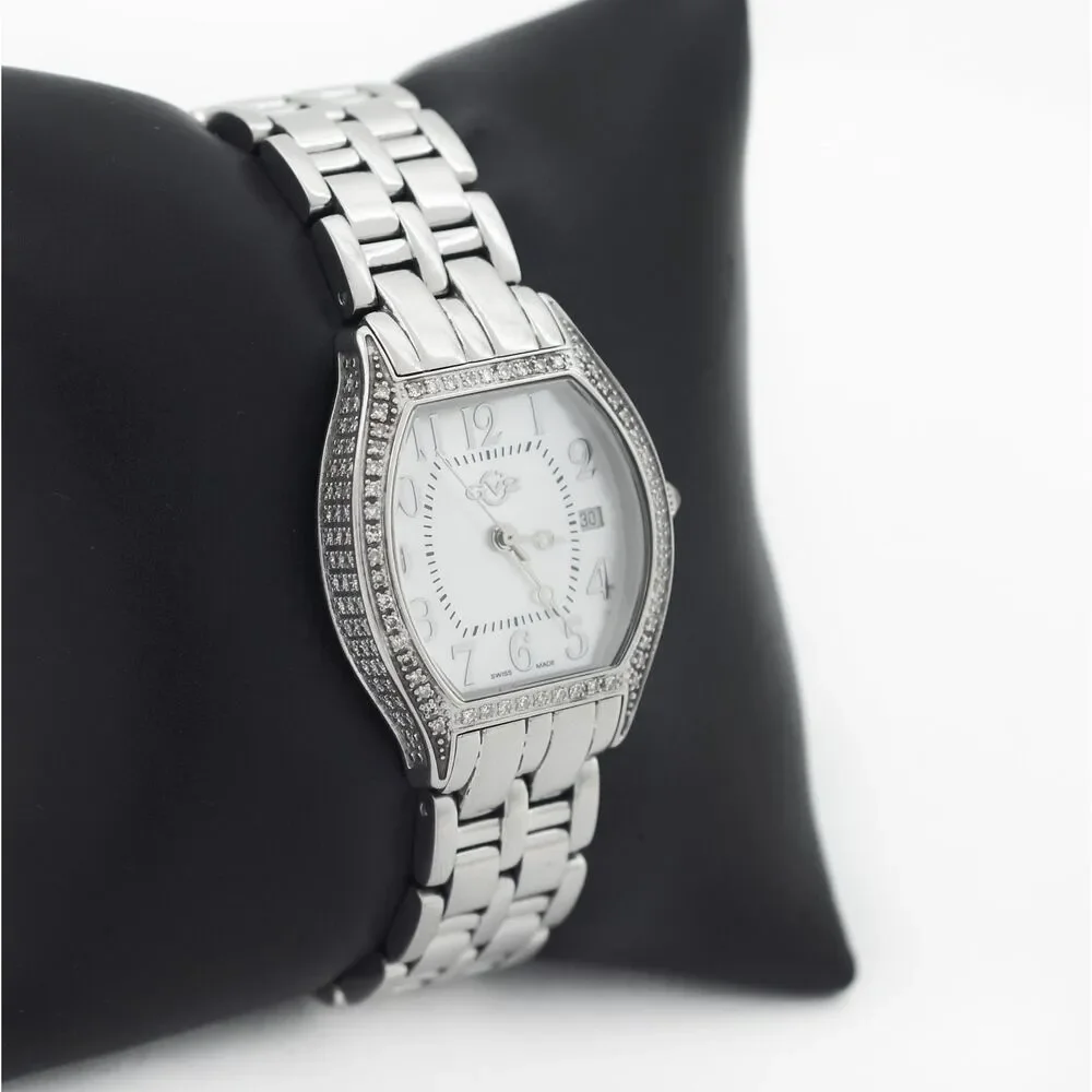 Gevril GV2 Luxury MOP Diamond Tonneau Swiss Made Watch